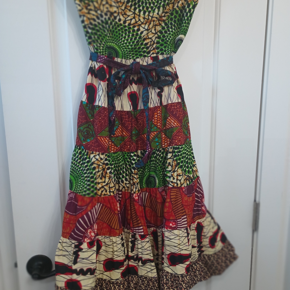 Twelfth Street by Cynthia Vincent Green and Gold Patterned Skirt